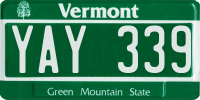 VT license plate YAY339