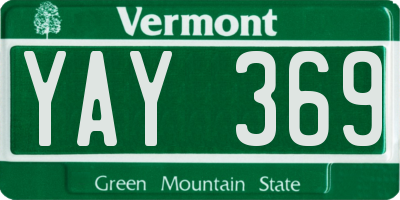 VT license plate YAY369