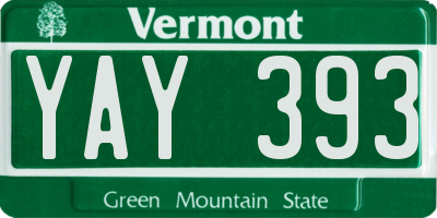 VT license plate YAY393