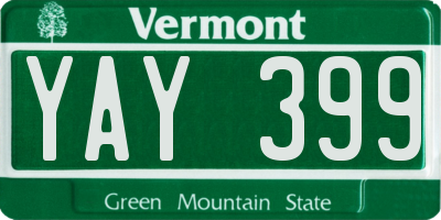 VT license plate YAY399