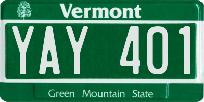VT license plate YAY401
