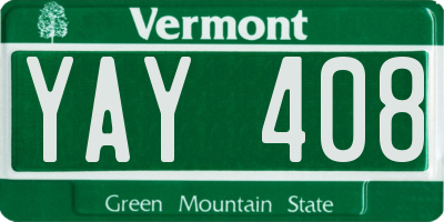 VT license plate YAY408