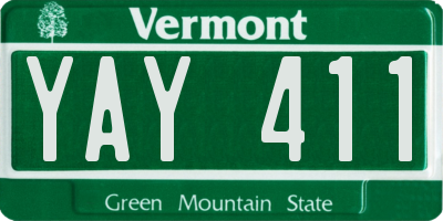 VT license plate YAY411