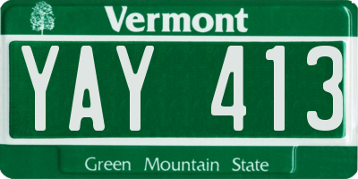 VT license plate YAY413