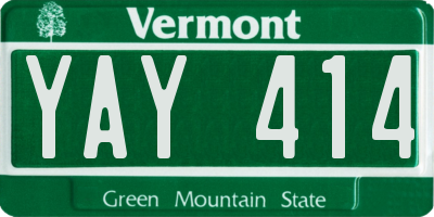 VT license plate YAY414