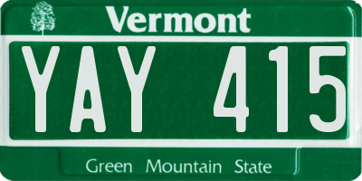 VT license plate YAY415