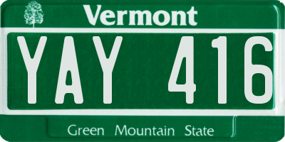 VT license plate YAY416