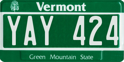 VT license plate YAY424