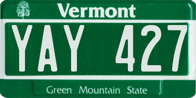VT license plate YAY427
