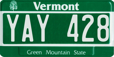 VT license plate YAY428