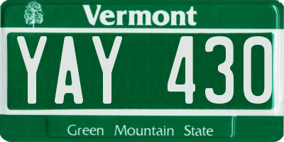 VT license plate YAY430