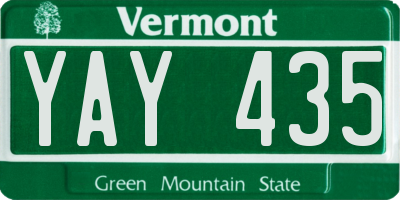 VT license plate YAY435