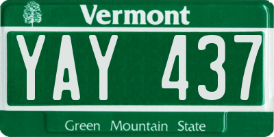 VT license plate YAY437