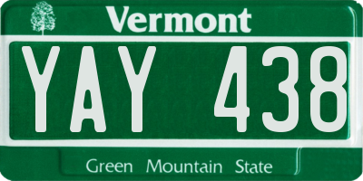 VT license plate YAY438