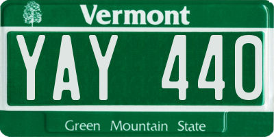 VT license plate YAY440