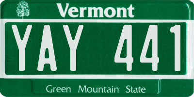 VT license plate YAY441