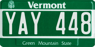 VT license plate YAY448