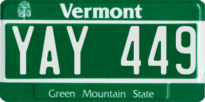 VT license plate YAY449