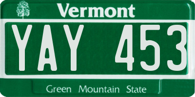 VT license plate YAY453