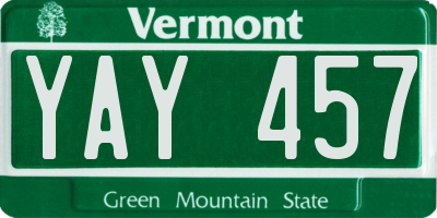 VT license plate YAY457