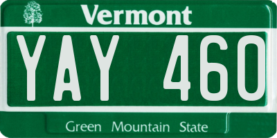 VT license plate YAY460