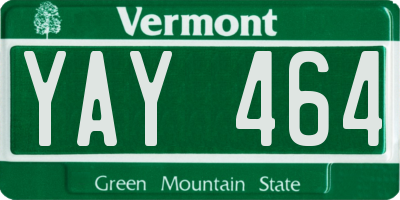 VT license plate YAY464