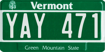 VT license plate YAY471