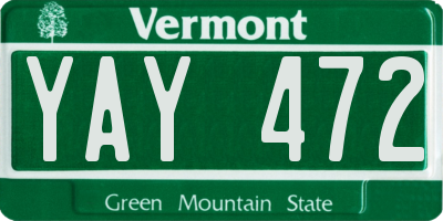VT license plate YAY472