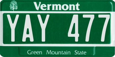 VT license plate YAY477