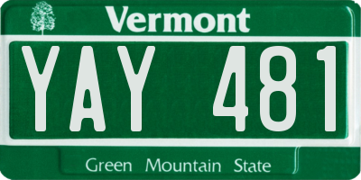 VT license plate YAY481