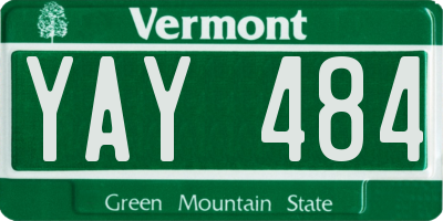 VT license plate YAY484