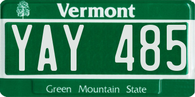 VT license plate YAY485