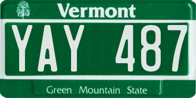 VT license plate YAY487