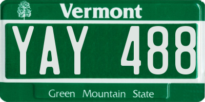 VT license plate YAY488