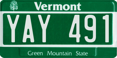 VT license plate YAY491