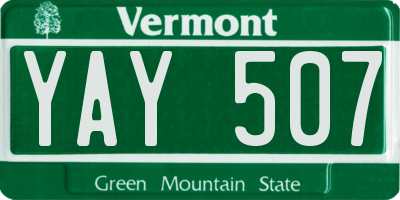 VT license plate YAY507
