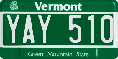 VT license plate YAY510