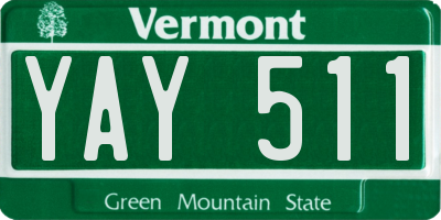 VT license plate YAY511