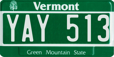 VT license plate YAY513
