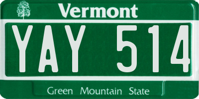 VT license plate YAY514