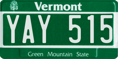 VT license plate YAY515
