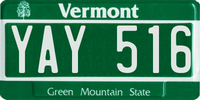 VT license plate YAY516