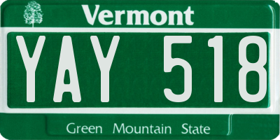 VT license plate YAY518
