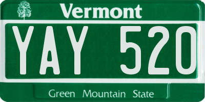 VT license plate YAY520