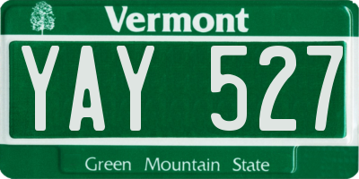 VT license plate YAY527