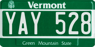 VT license plate YAY528