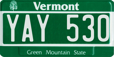 VT license plate YAY530
