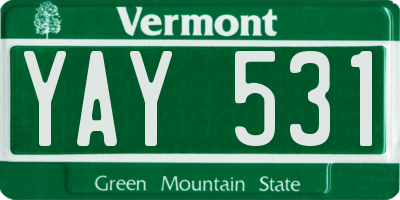 VT license plate YAY531