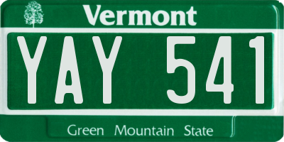VT license plate YAY541