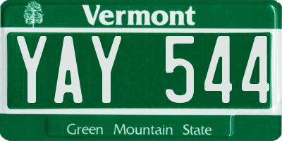 VT license plate YAY544